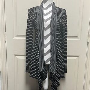 White House Black Market Black and White Striped Cardigan